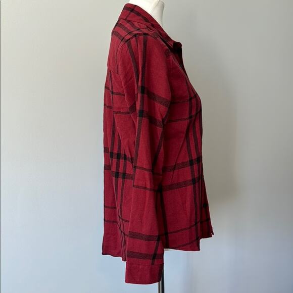 Thread & Supply Red Black Plaid Button-Up Flannel Shirt Women's M NWT - Picture 3 of 7